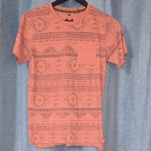 Teen Boys Geometric Print T-Shirt - Coral, XL
